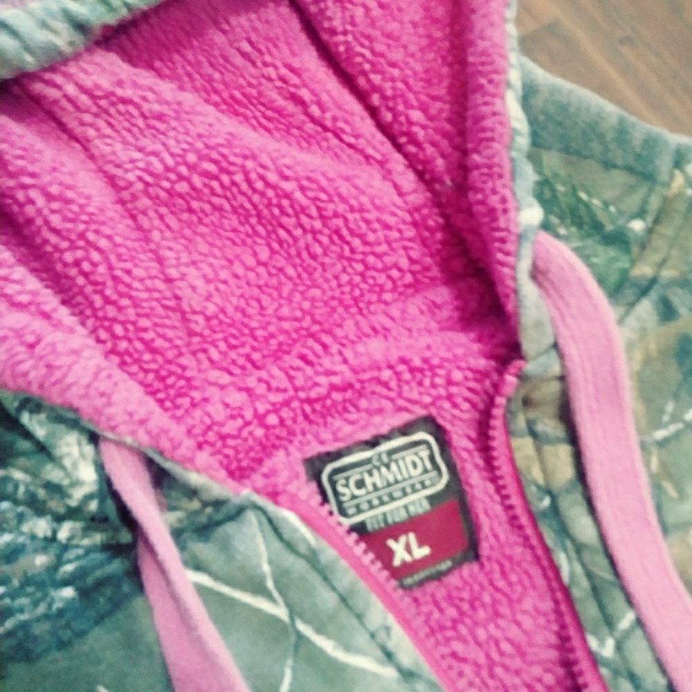 Pink And Camo XL zip up hoodie